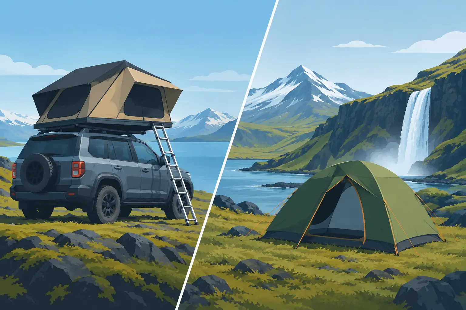 Rooftop Tent Versus Ground Tent in Iceland