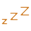 Three orange letter Zs of increasing size are arranged diagonally, symbolizing sleep or snoring.